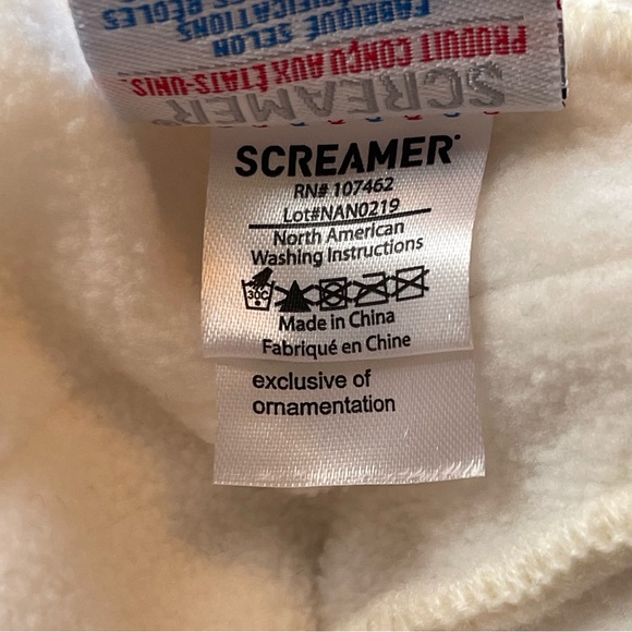 Breck/Screamer Ivory Knit Hat Beanie Cap PomPom Wool Acrylic Blend Warm, Lined - Picture 9 of 14